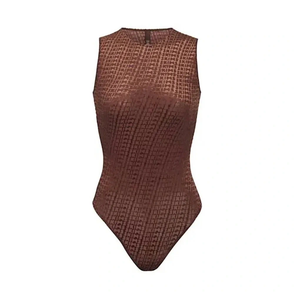 SOLD ❌SKIMS Limited Edition Velvet Bodysuit Chestnut Brown - Picture 5 of 5